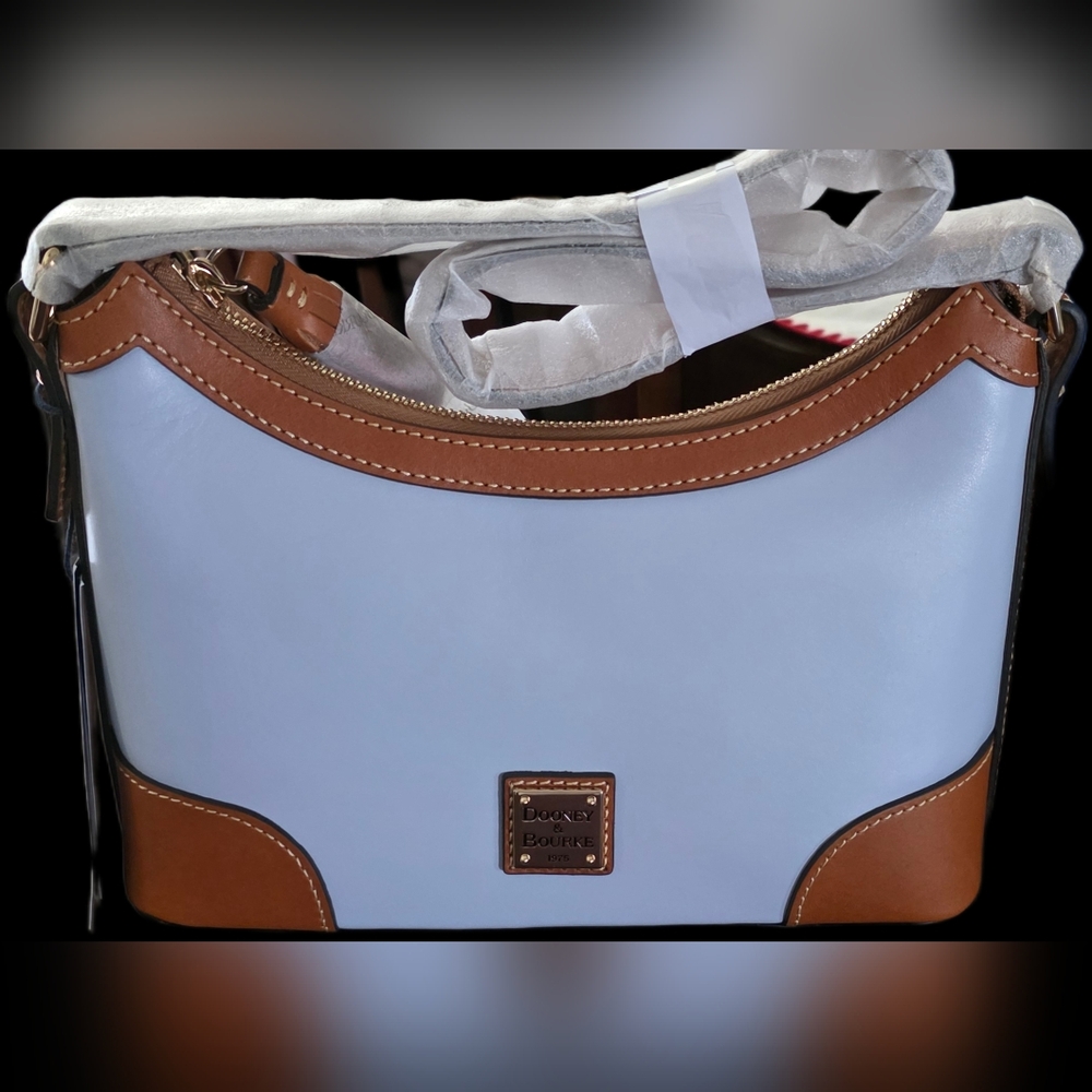Dooney & Bourke Blue and Brown Leather Shoulder Bag NWT